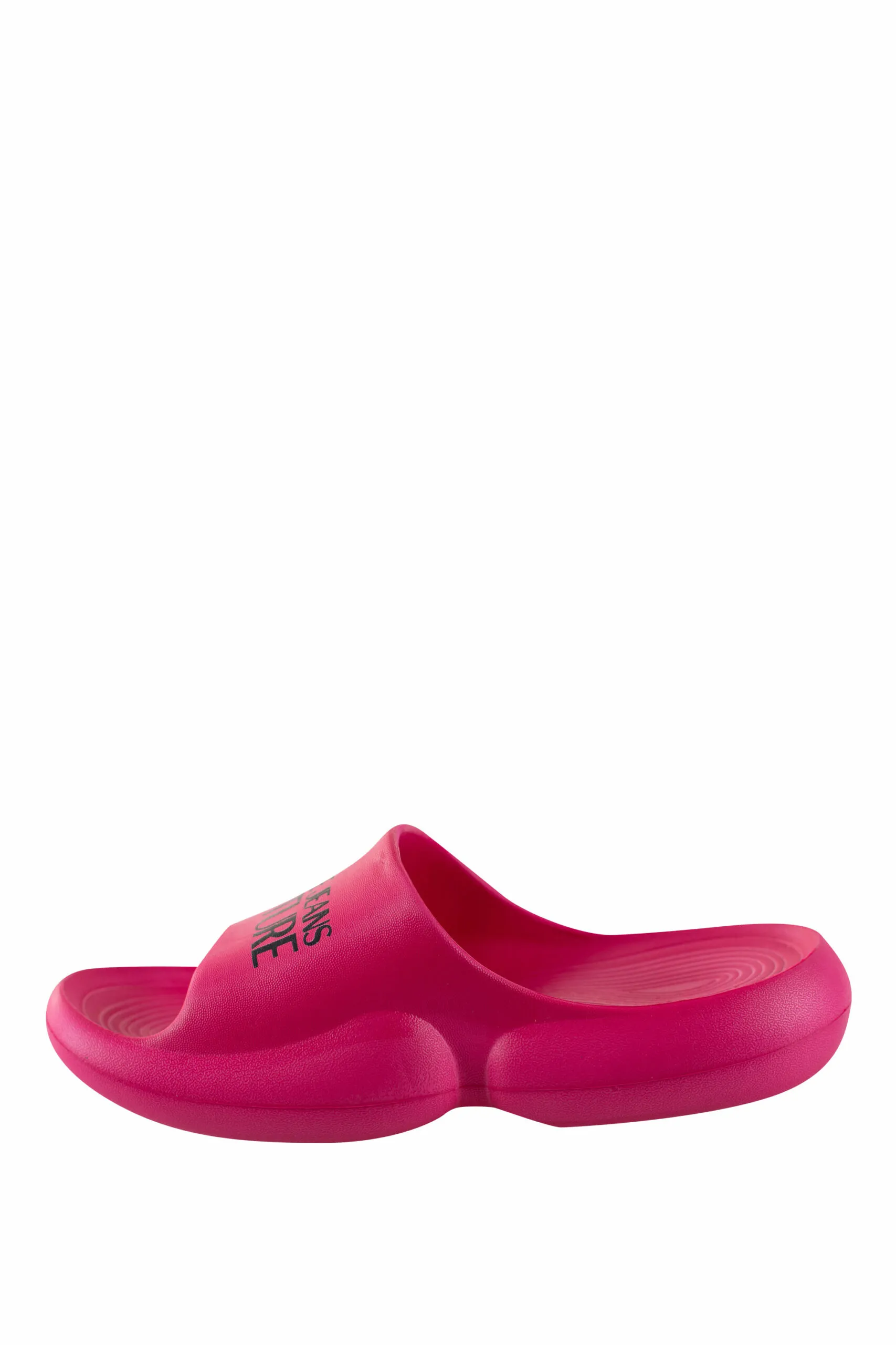 Chanclas fucsia de goma con plataforma