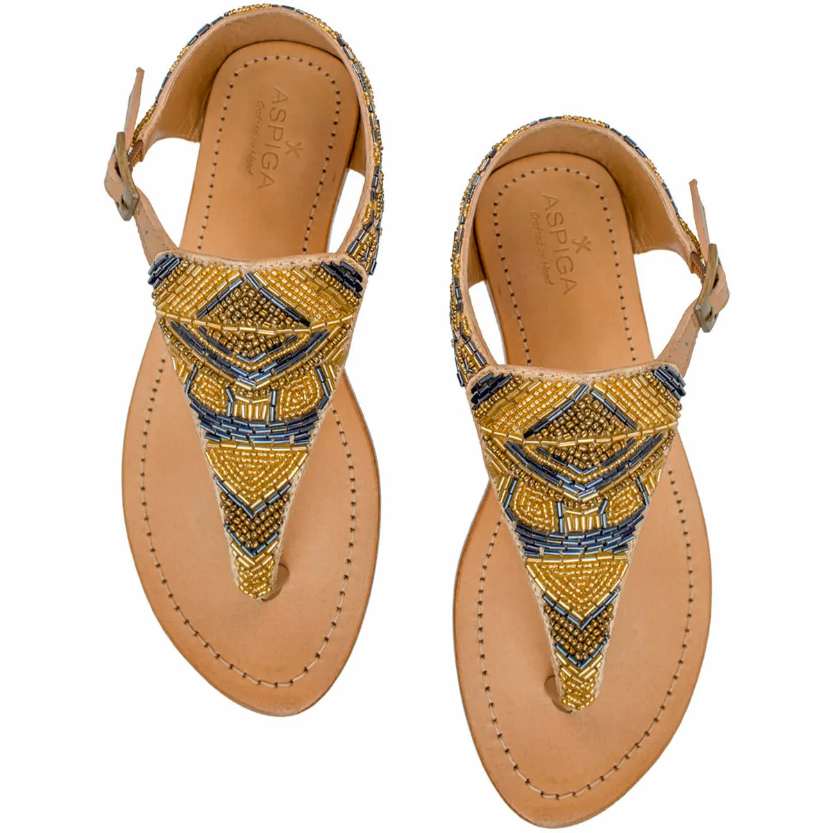 Chanclas Mujer Charlotte Flat Sandal Aspiga Oro