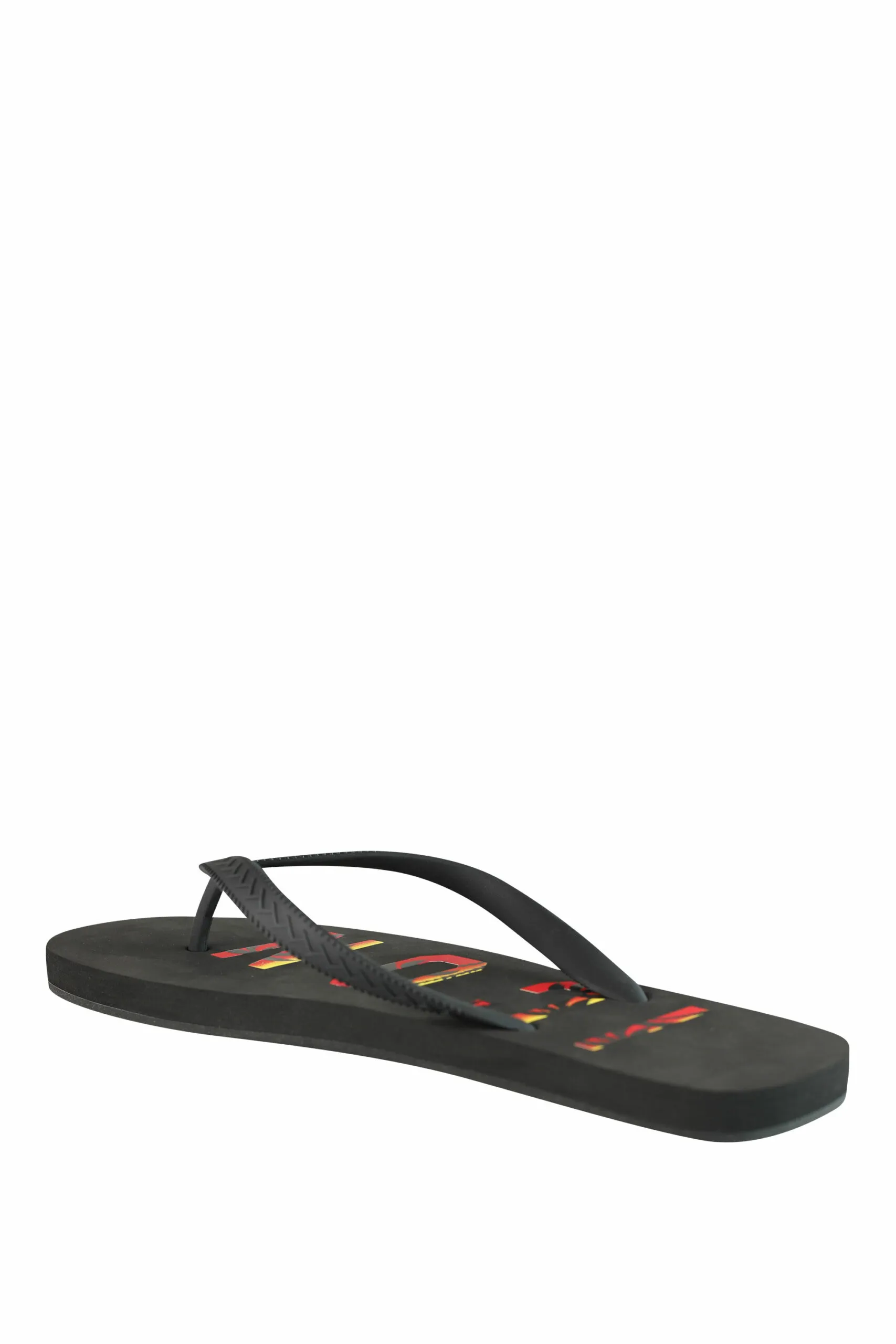 Chanclas negras de dedo con logo 