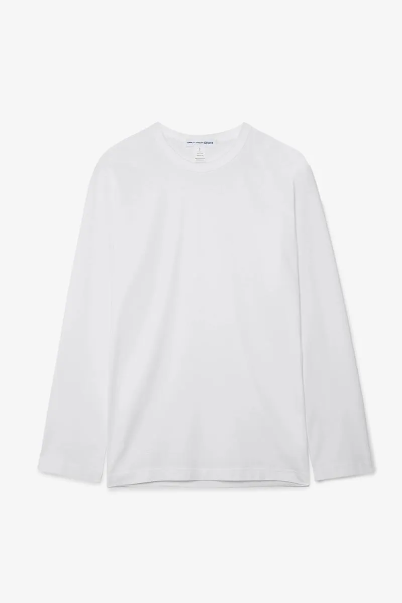 COMME DES GARÇONS SHIRT CAMISETA BÁSICA DE MANGA LARGA BLANCA