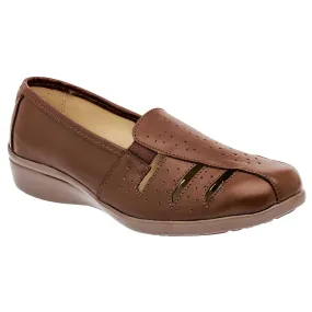 Confort y diabético Exterior Piel Color Camel Para Mujer De RBCOLLECTION