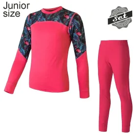 conjunto Sensor Merino Impress Set - Magenta/Floral - girl´s