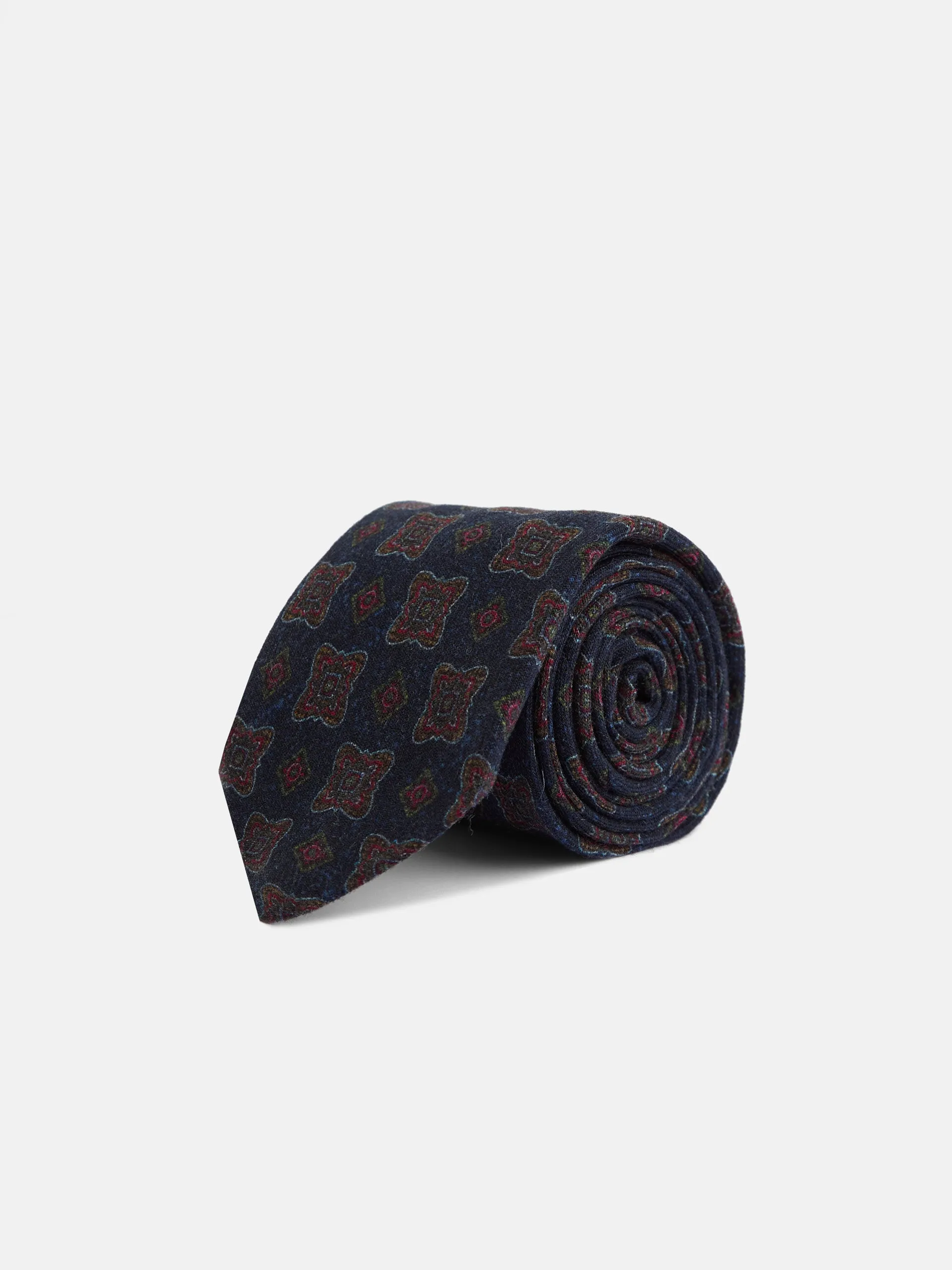 Corbata estampado figura azul marino