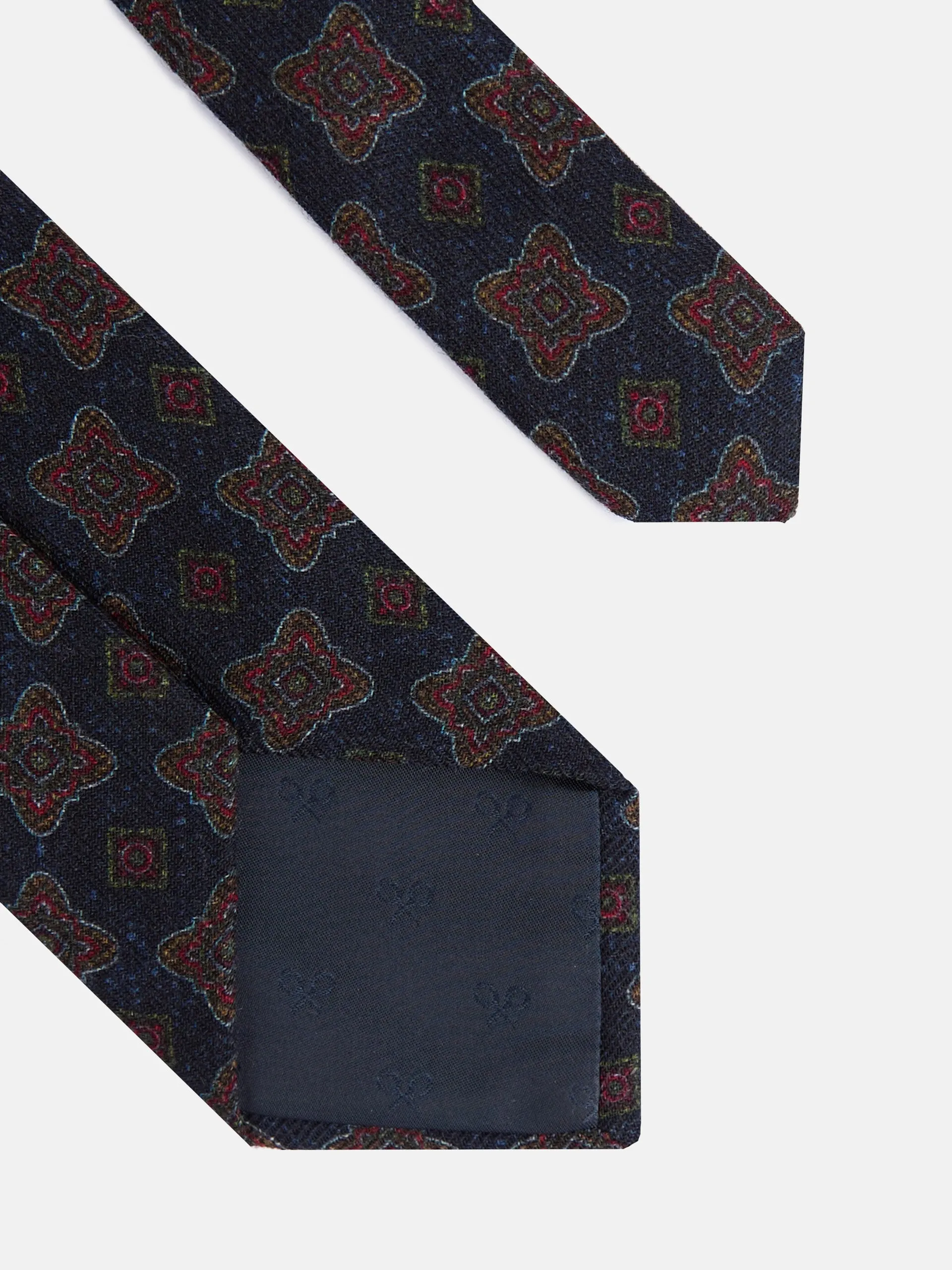 Corbata estampado figura azul marino