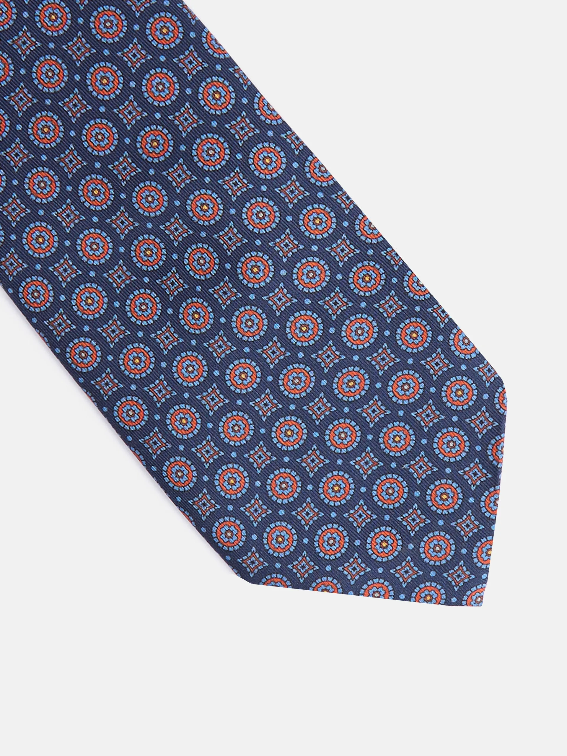 Corbata estampado geometrico contraste azul