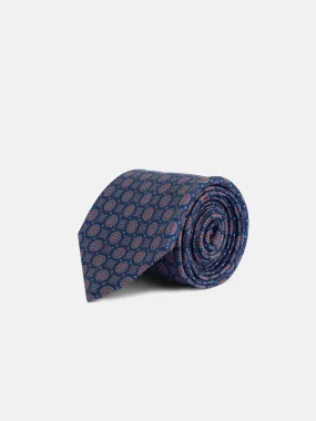 Corbata estampado geometrico contraste azul