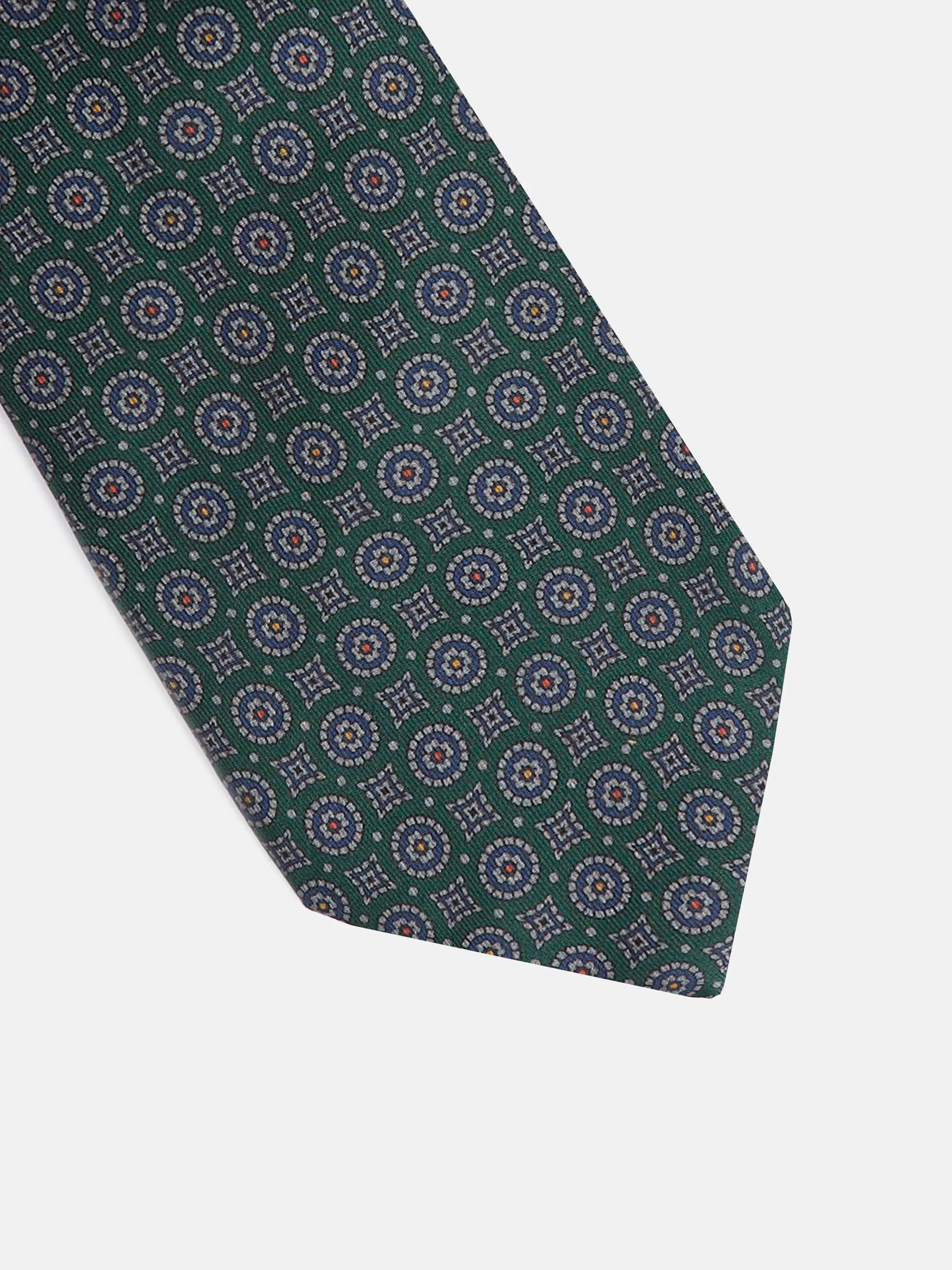 Corbata estampado geometrico contraste verde