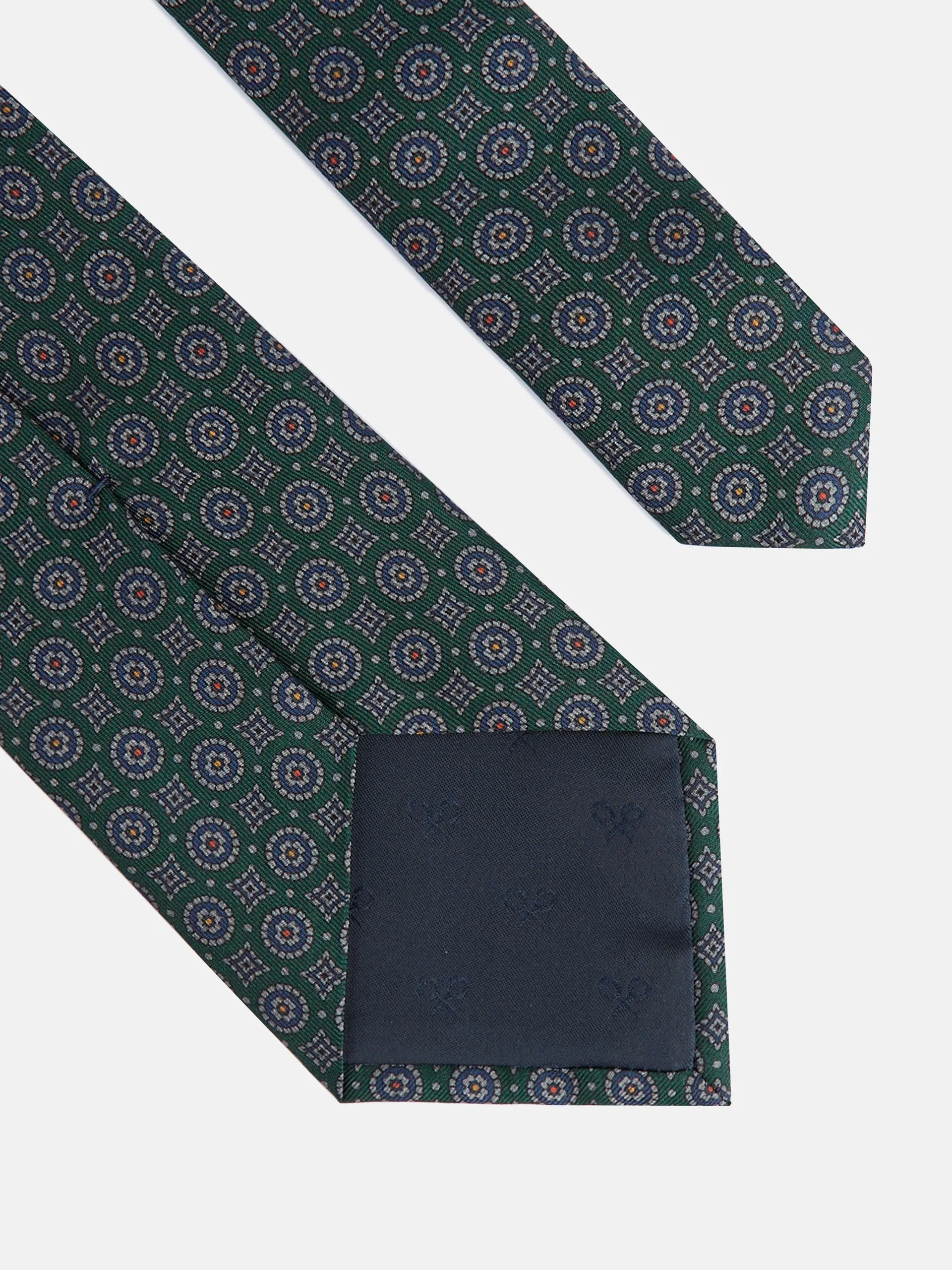 Corbata estampado geometrico contraste verde