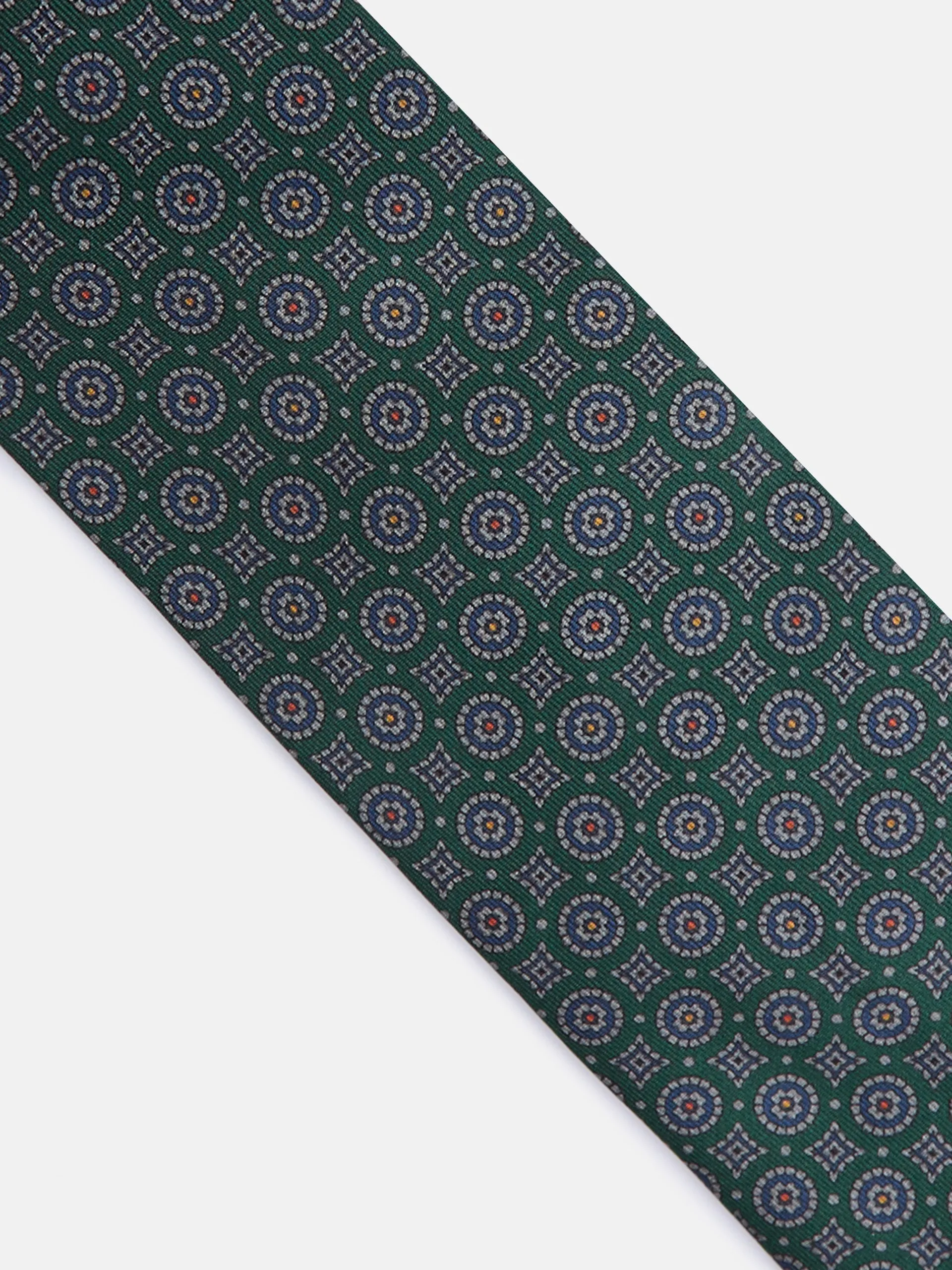 Corbata estampado geometrico contraste verde