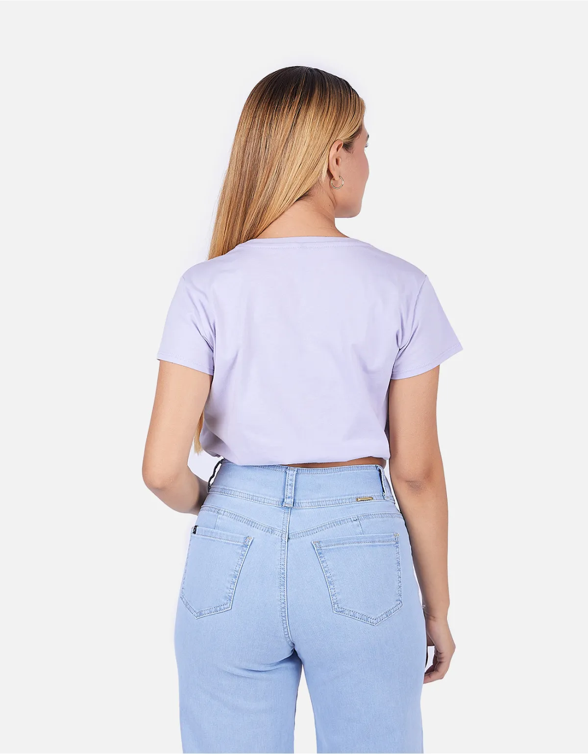 Crop regular fit manga corta lila