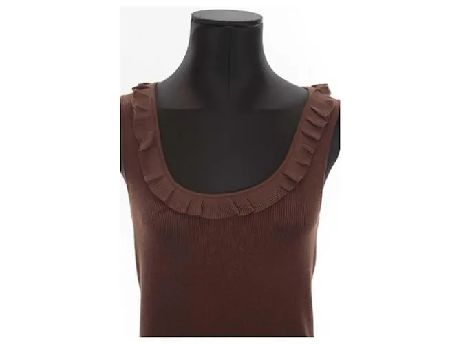 Céline Top de algodón Castaño 