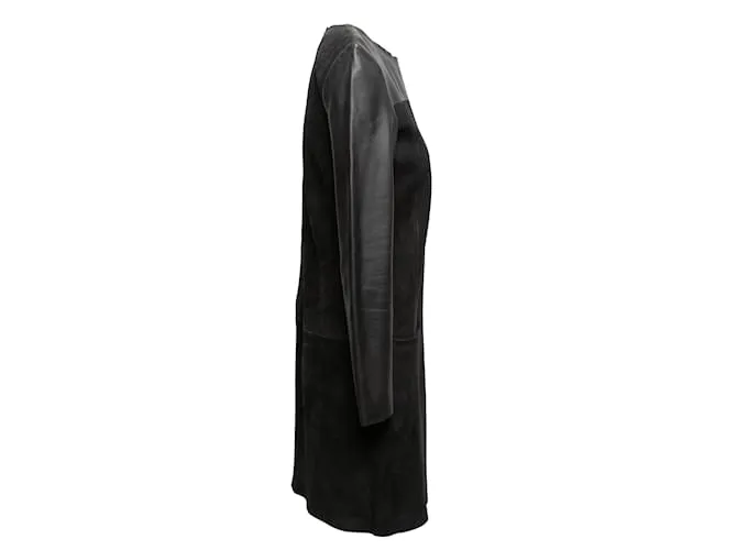 Céline Vestido negro Celine de ante y piel Talla FR 40 