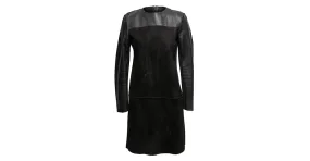 Céline Vestido negro Celine de ante y piel Talla FR 40 