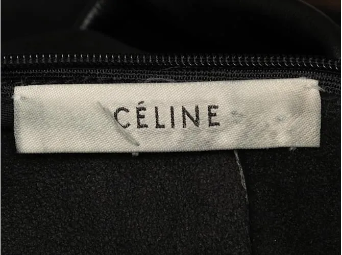 Céline Vestido negro Celine de ante y piel Talla FR 40 