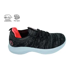 DEPORTIVO SWEDEN KLE 182288 VALENTA PARA MUJER CÓMODO Y LIGERO TEXTIL NEGRO PLANTILLA EXTRAÍBLE MEMORY SPONGE 26744