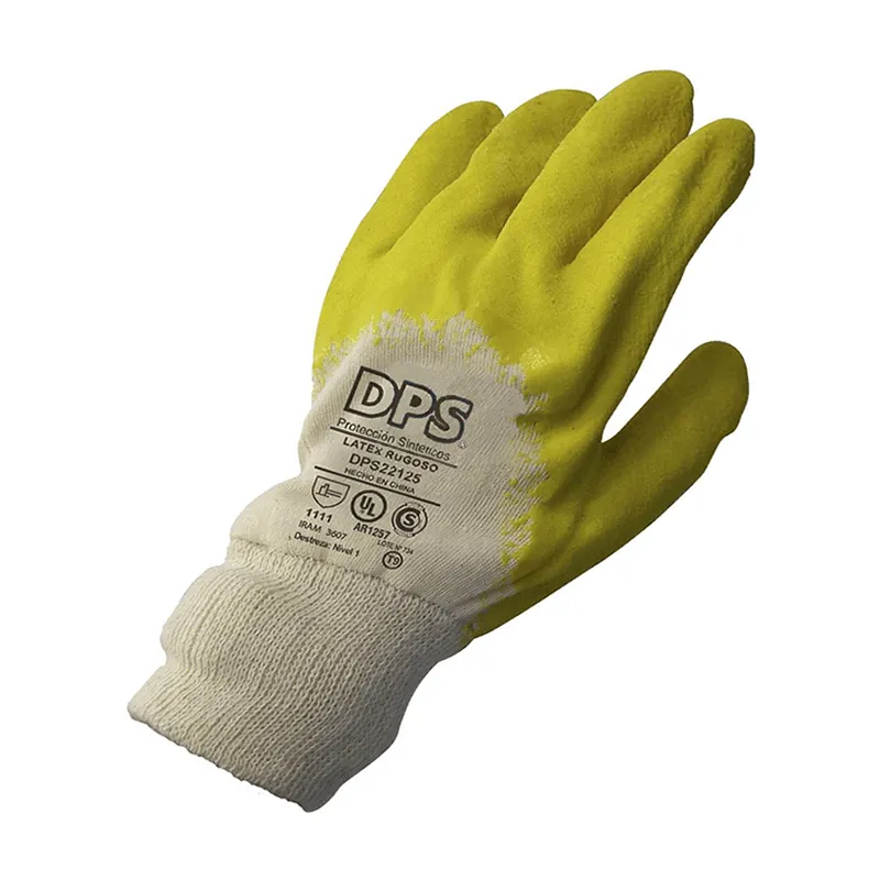 DPS GUANTES LÁTEX RUGOSO DORSO VENTILADO PUÑO TEJIDO (22125)