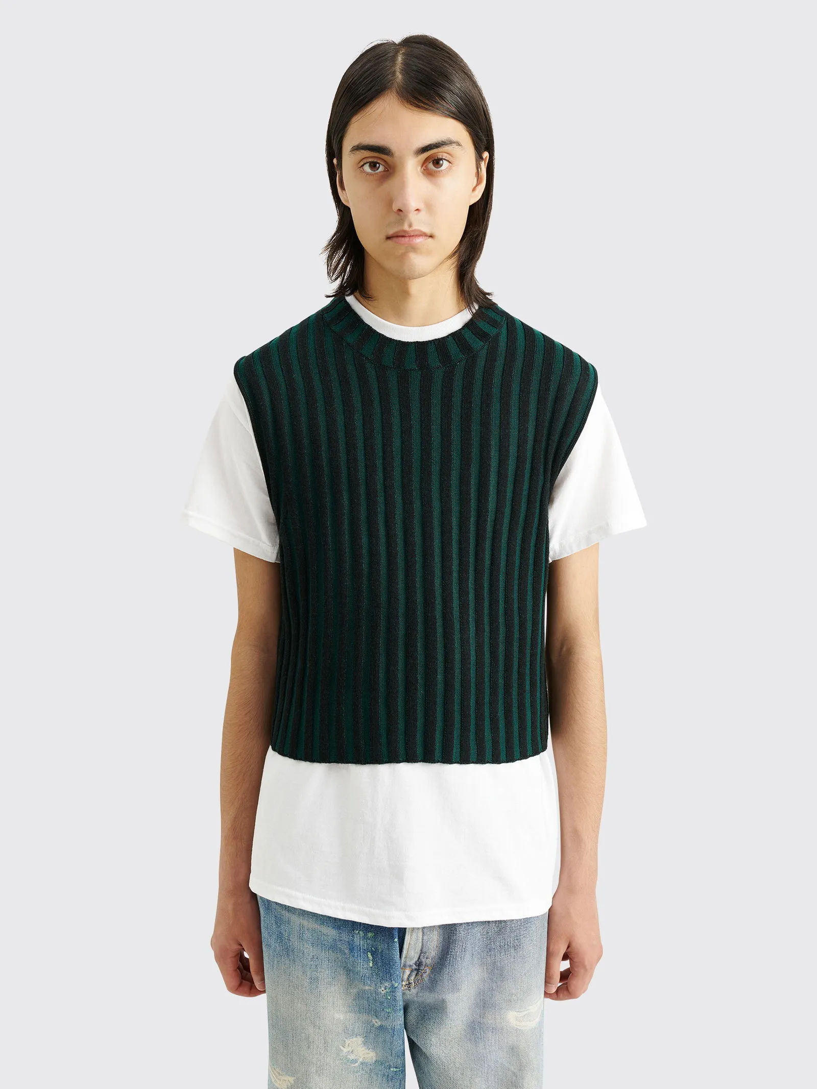 Eckhaus Latta Keyboard Merino Wool Vest Spearmint