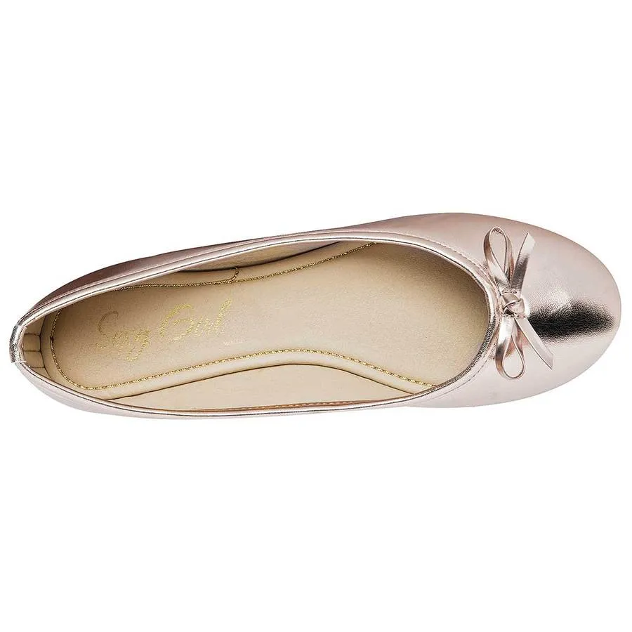 Flats clasicas Exterior Piel sintética Color Oro de Sexy Girl