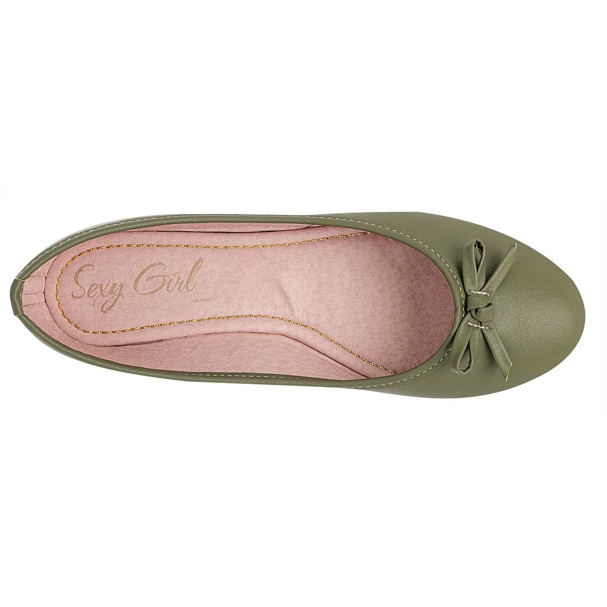 Flats clásicas Exterior Piel sintética Color Olivo Para Mujer De Sexy Girl