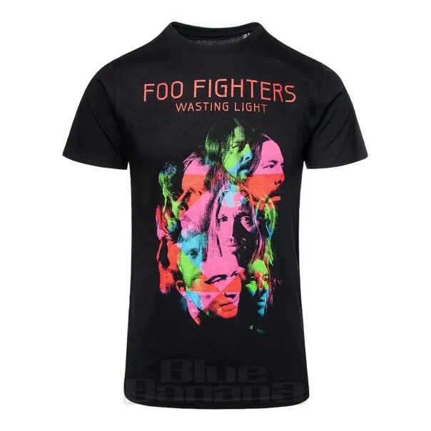 Foo Fighters Camiseta Oficial de Manga Corta Con Estampado Wasting Light - Negro