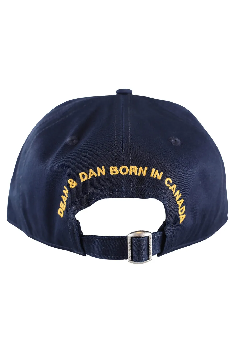 Gorra azul con logo en parche de bandera canada