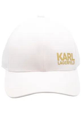 Gorra blanca con logo dorado Karl Legerfeld