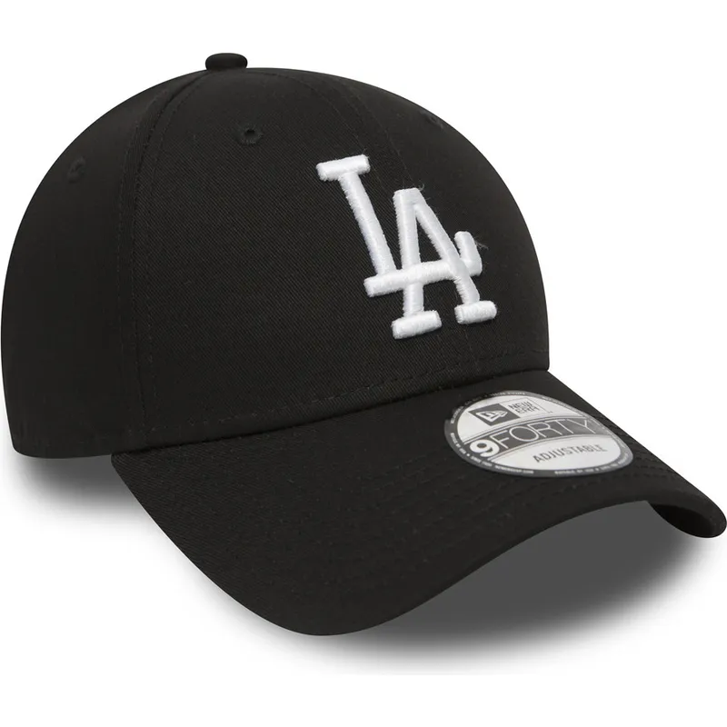 Gorra curva negra ajustable 9FORTY Essential de Los Angeles Dodgers MLB de New Era