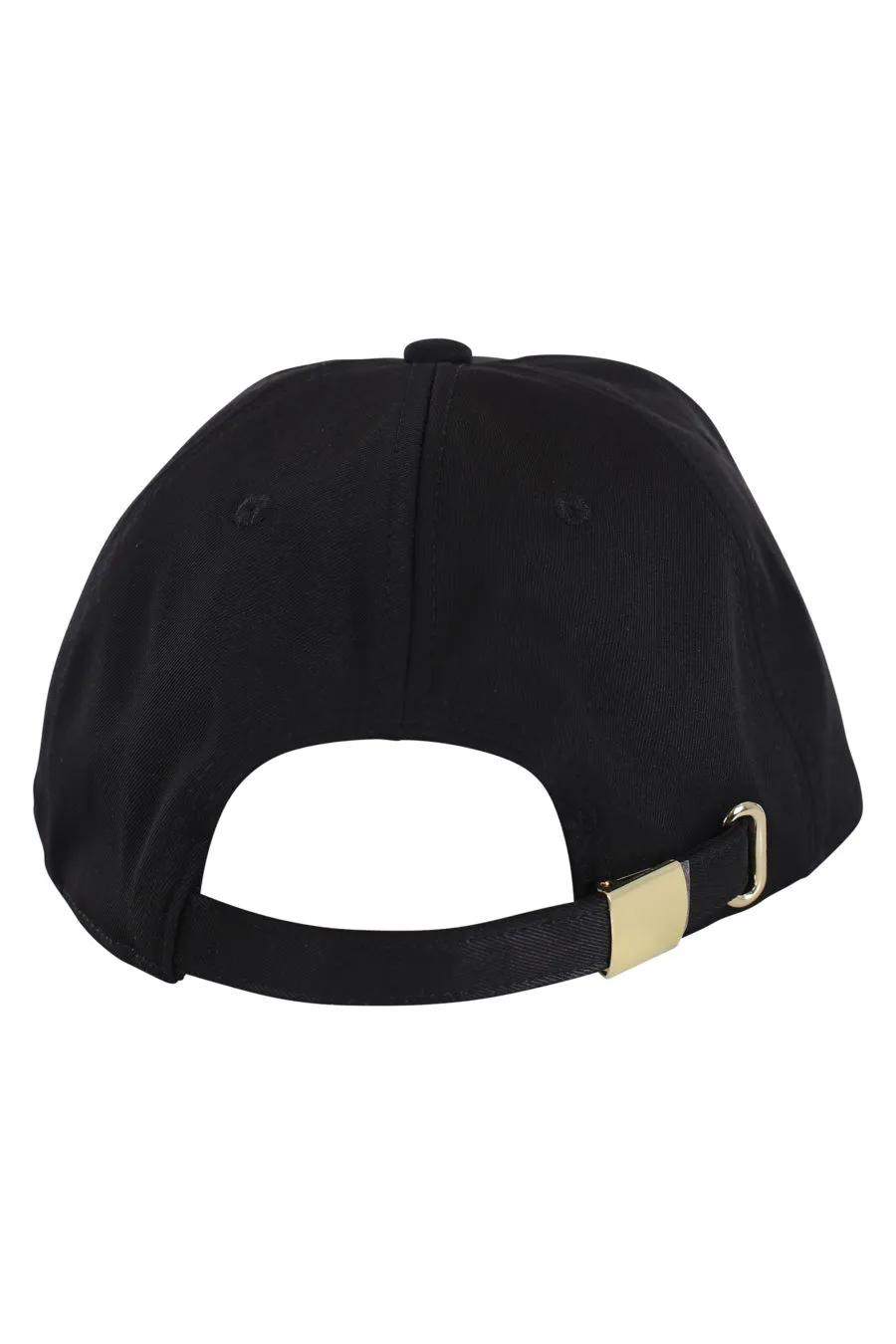 Gorra negra con logo dorado redondo