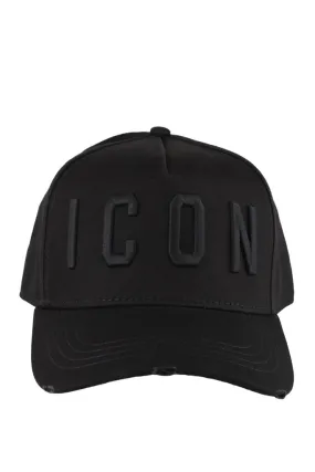 Gorra negra con logo icon monocromático