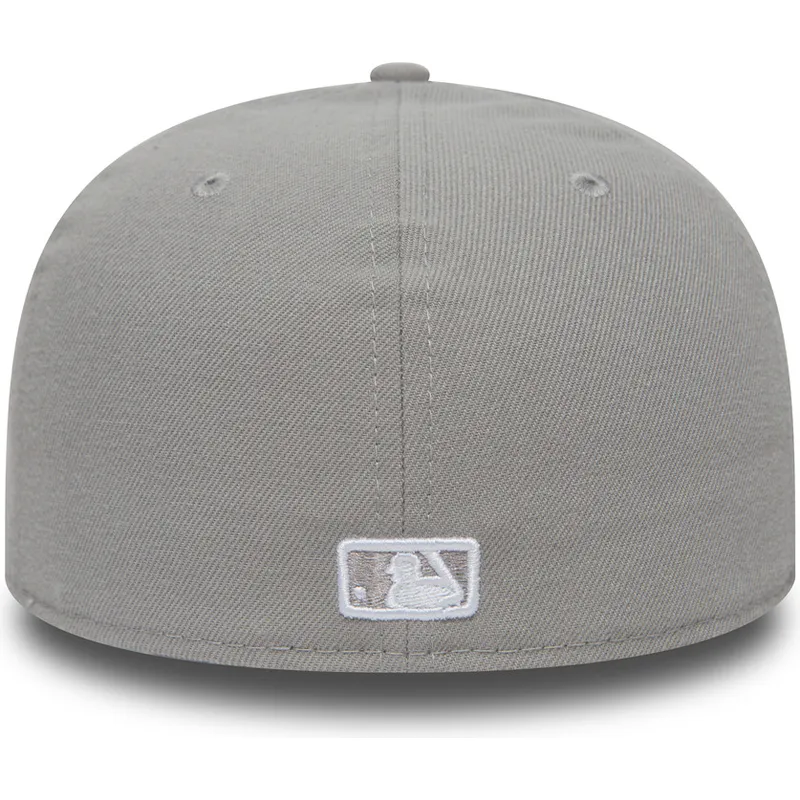 Gorra plana gris ajustada 59FIFTY Essential de Los Angeles Dodgers MLB de New Era