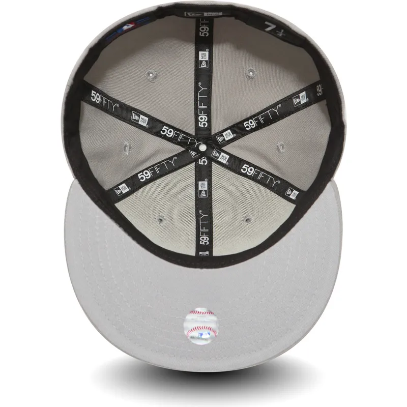 Gorra plana gris ajustada 59FIFTY Essential de Los Angeles Dodgers MLB de New Era