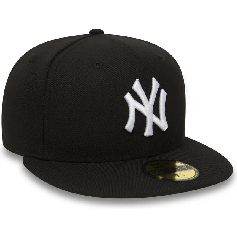 Gorra plana negra ajustada 59FIFTY Essential de New York Yankees MLB de New Era