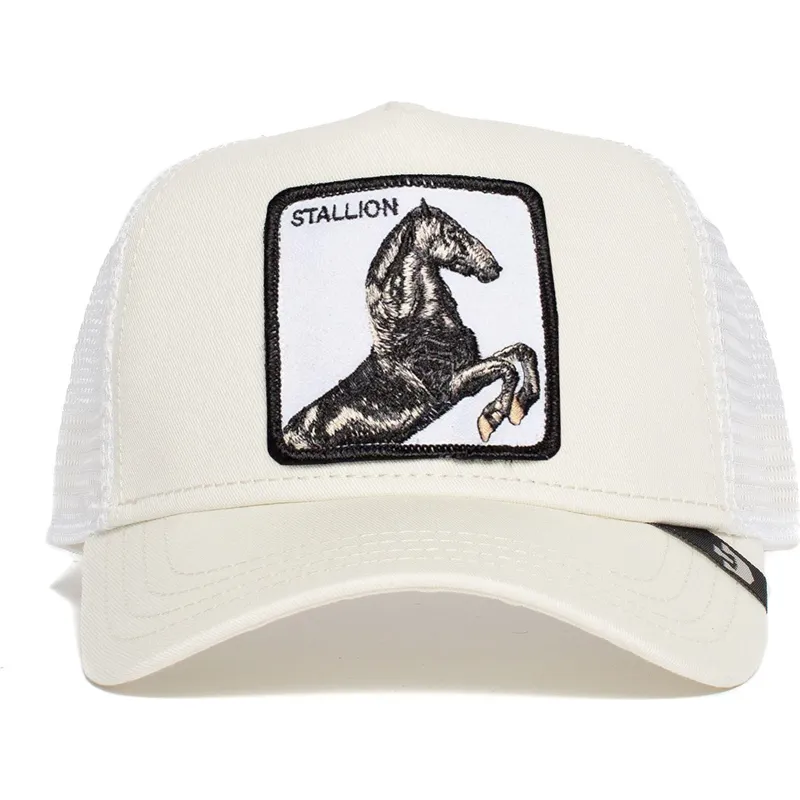 Gorra trucker blanca caballo Stallion de Goorin Bros.