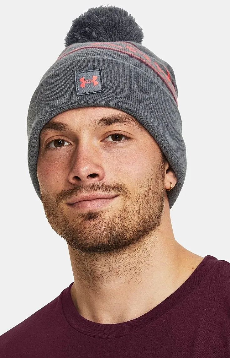 gorra Under Armour Halftime Pom - Pitch Gray/Dark Maroon/Venom Red - men´s