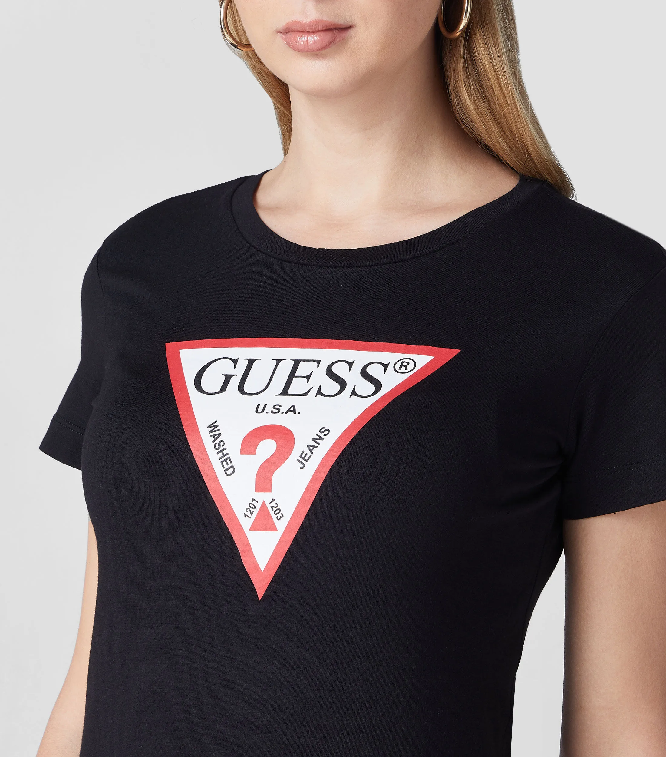 Guess Playera cuello redondo manga corta con estampado Mujer