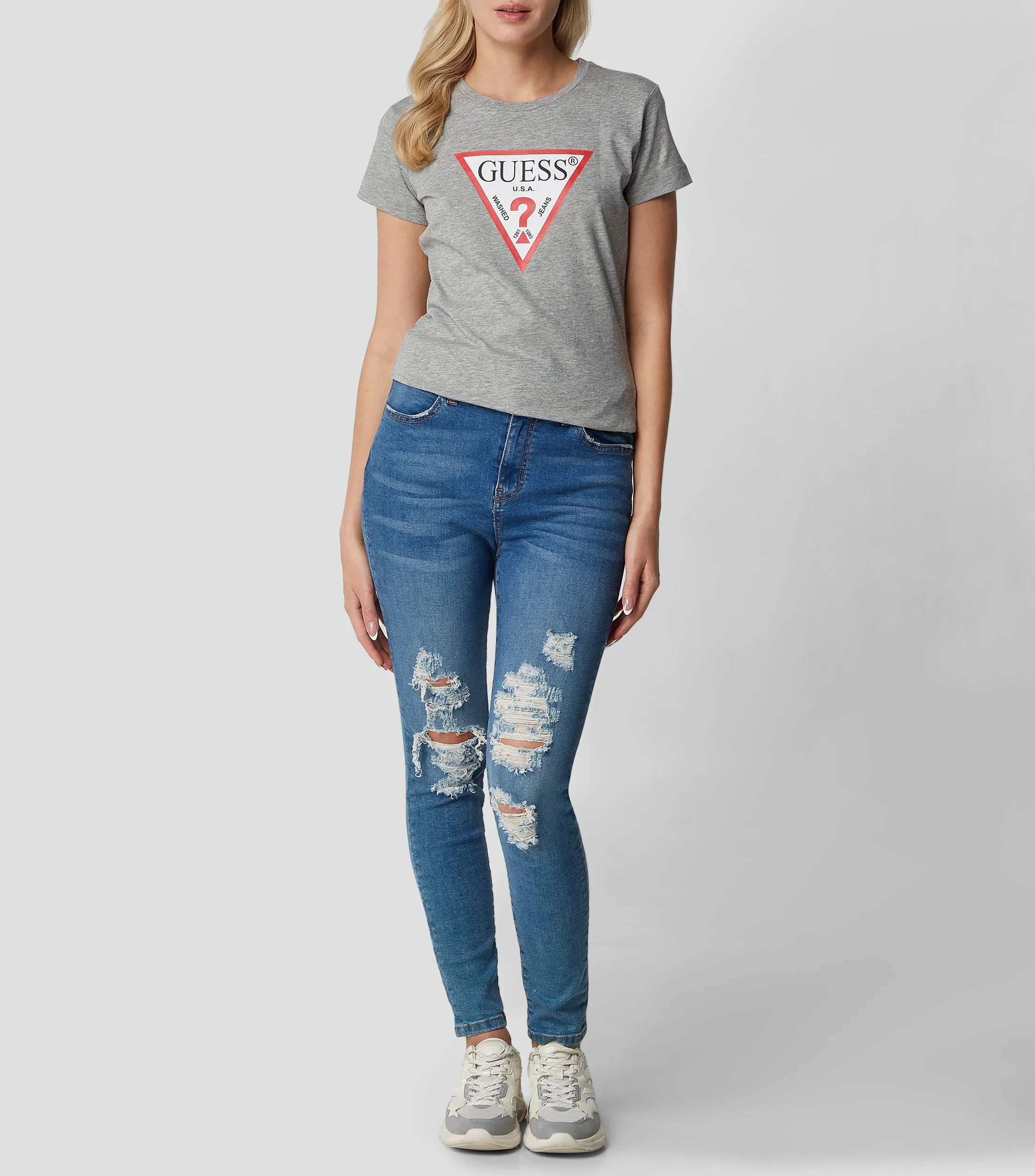 Guess Playera cuello redondo manga corta Icon Mujer