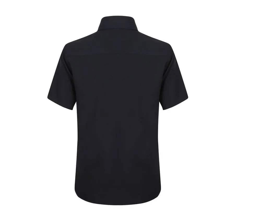 Henbury HB595 - Camisa antitranspirable de manga corta y antibacteriana - Negro