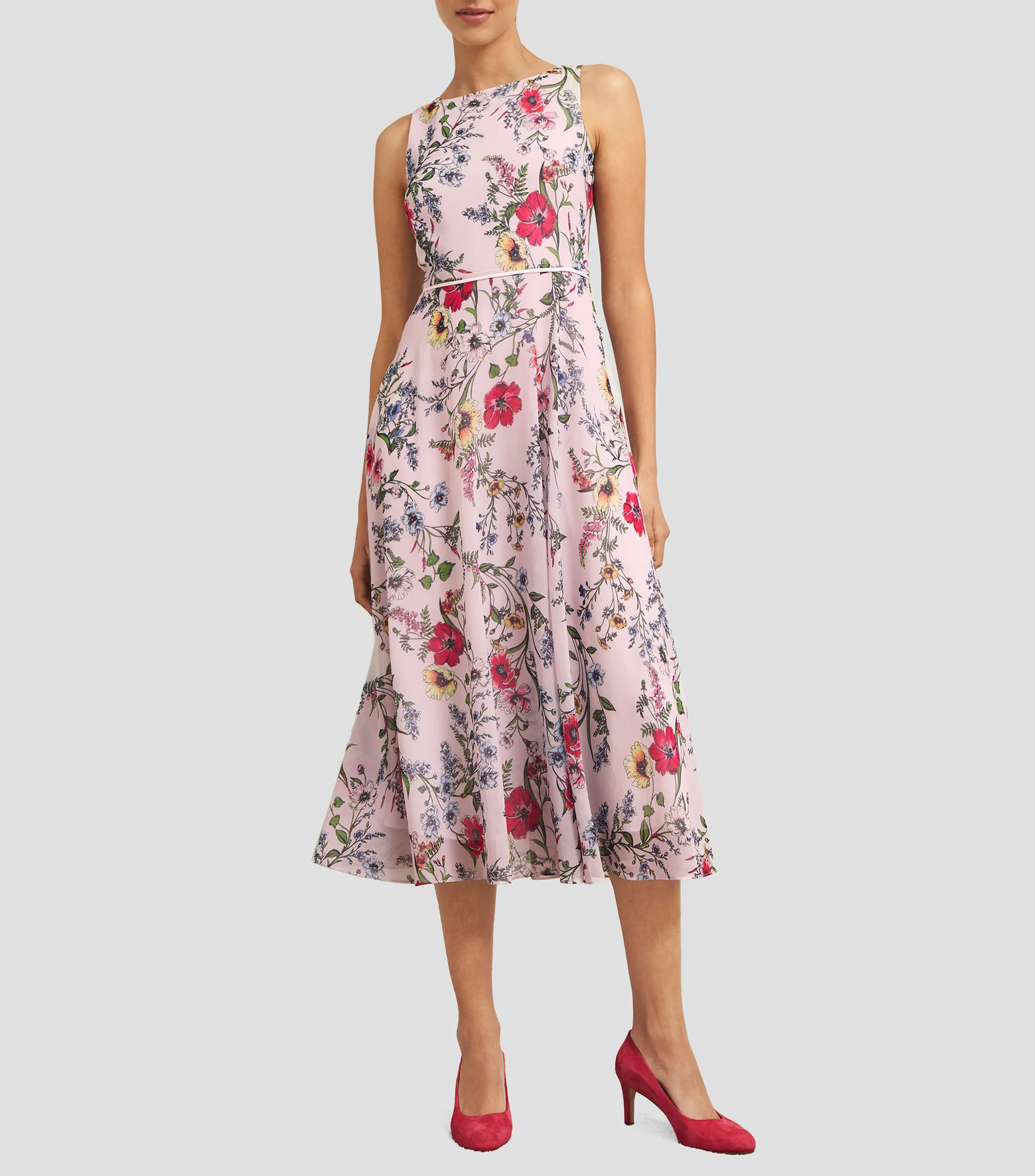 Hobbs Vestido midi estampado Mujer