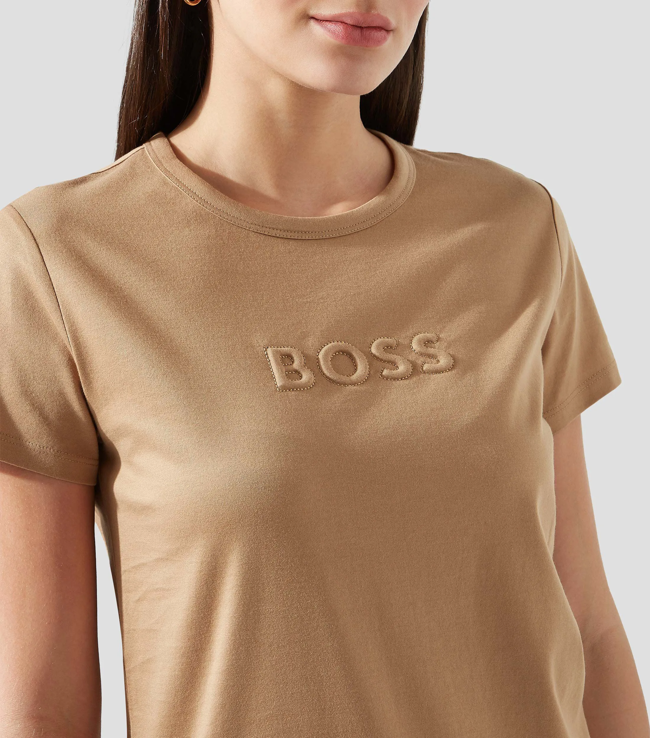 Hugo Boss Playera cuello redondo manga corta con logo Mujer