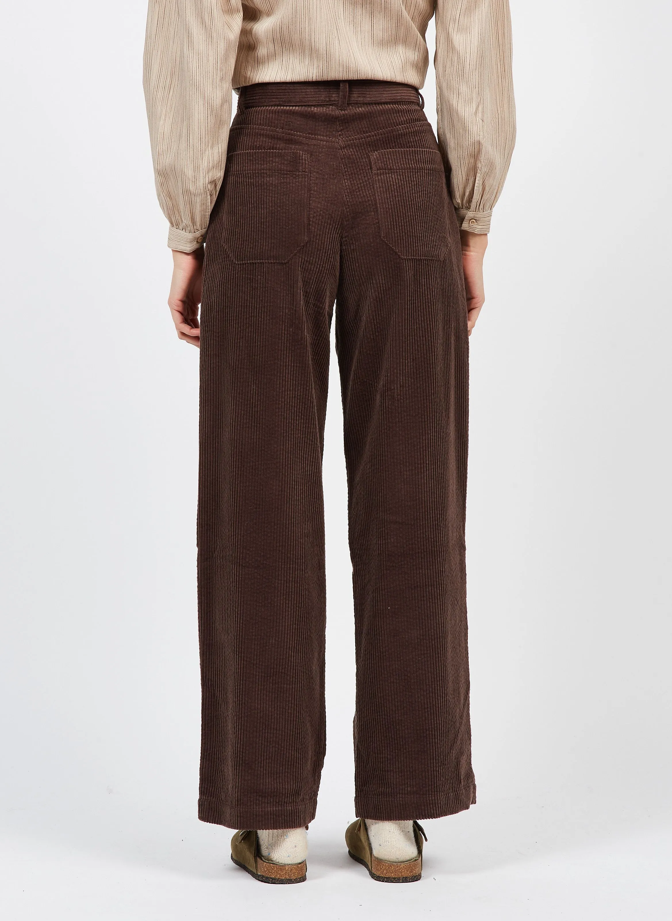 INSTA HELLO - Pantalón de canalé de algodón en marron