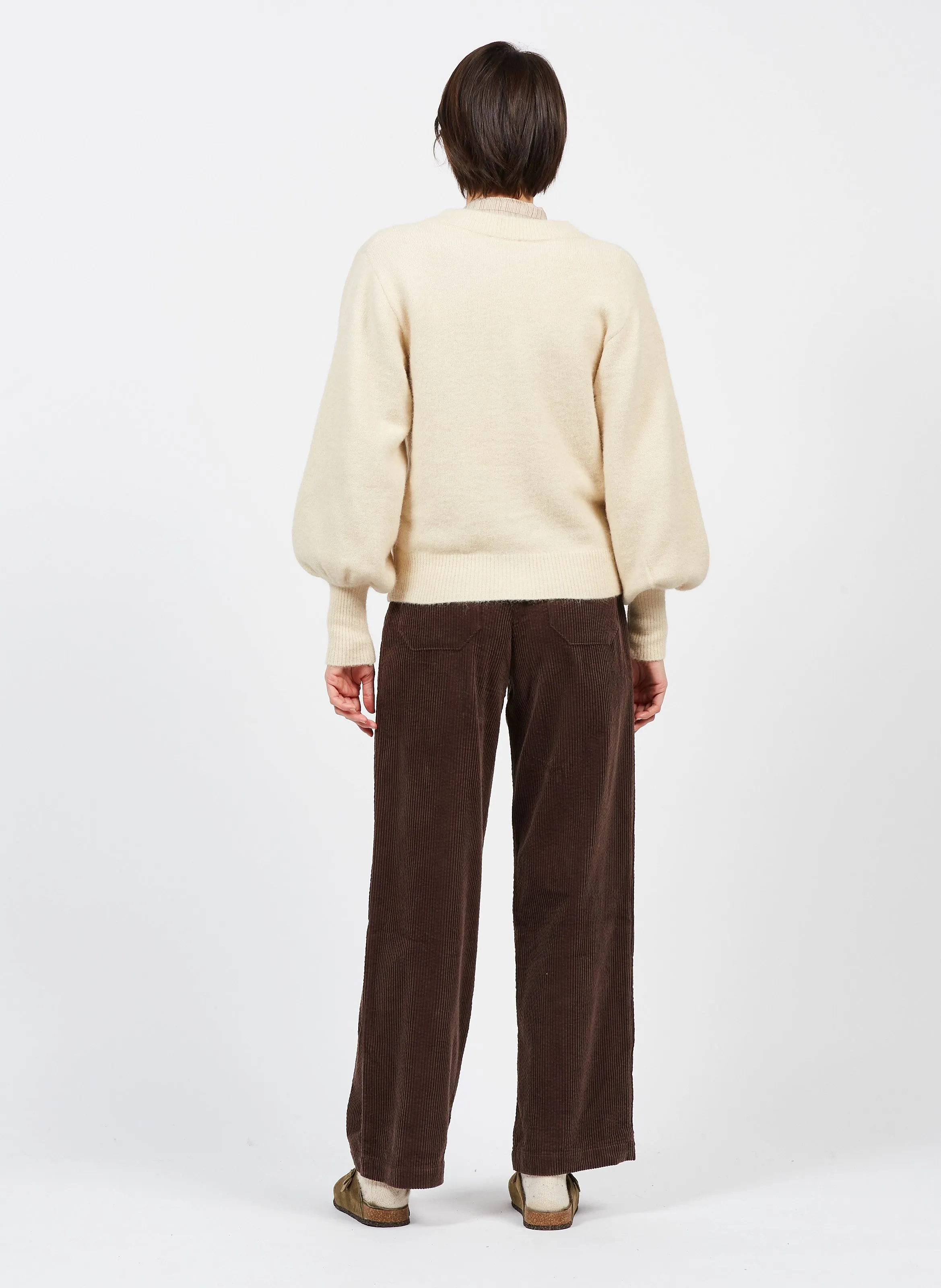 INSTA HELLO - Pantalón de canalé de algodón en marron