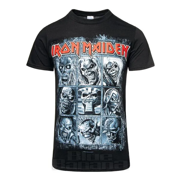 Iron Maiden Camiseta Oficial Estampada de Manga Corta 9 Eddies - Negro