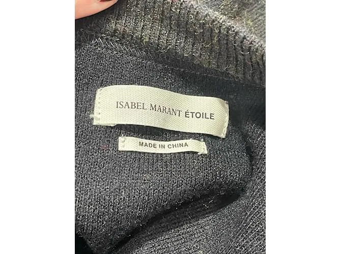 ISABEL MARANT ETOILE Punto Camiseta.Internacional M Algodón Negro 