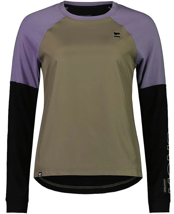 jersey Mons Royale Tarn Merino Shift Wild Jersey LS - Walnut/Black/Thistle - women´s