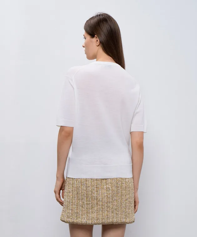 John Smedley Honor white top made of wool