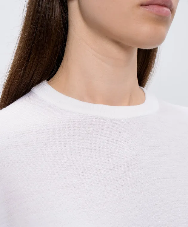 John Smedley Honor white top made of wool