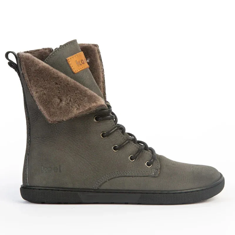 Koel - Faro Lambswool Dark Grey - Botas barefoot calientes