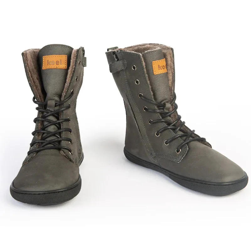 Koel - Faro Lambswool Dark Grey - Botas barefoot calientes