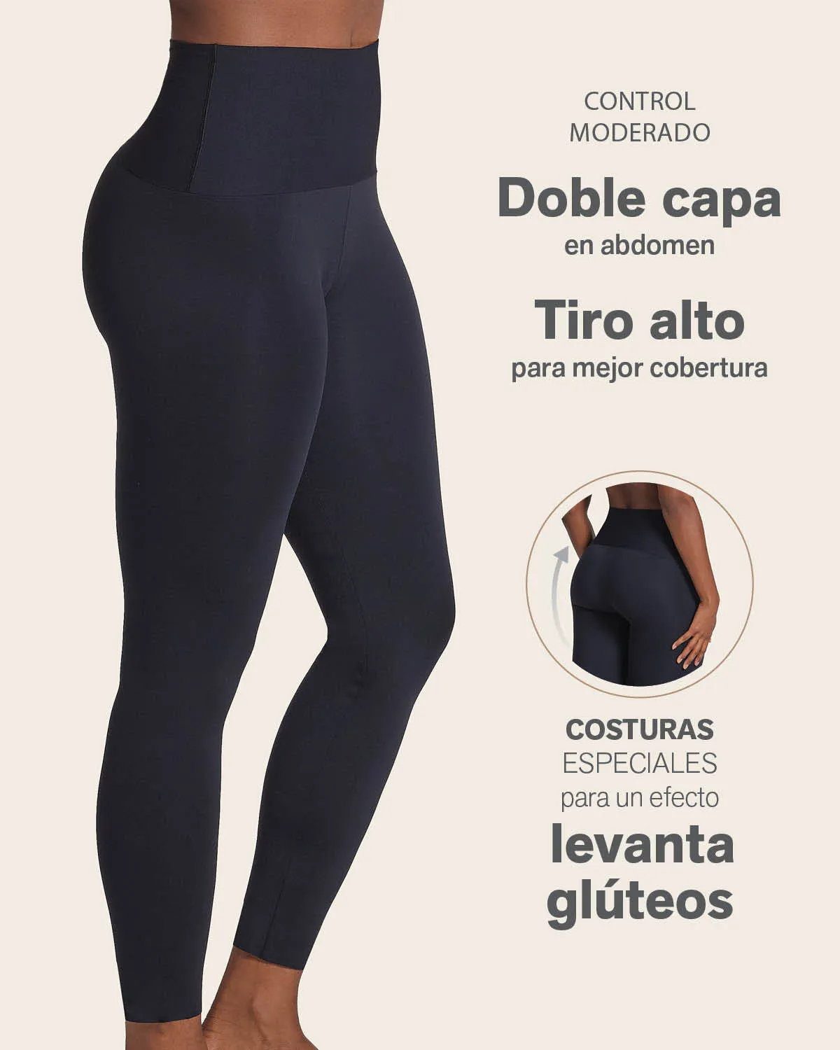 Legging deportivo tiro alto de control y de secado rápido