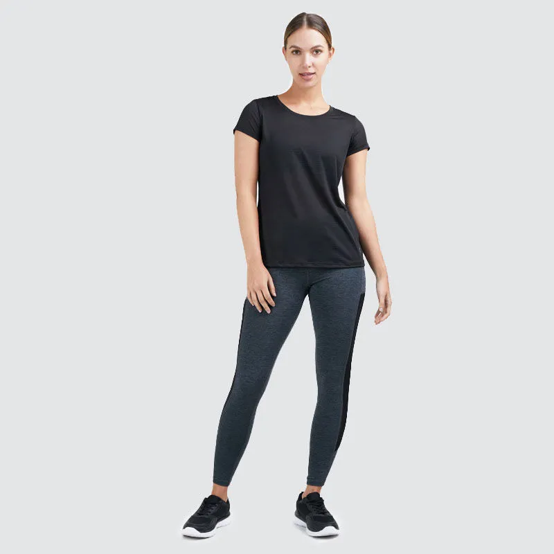 Leggins Deportivo Jaspe Corte En Malla